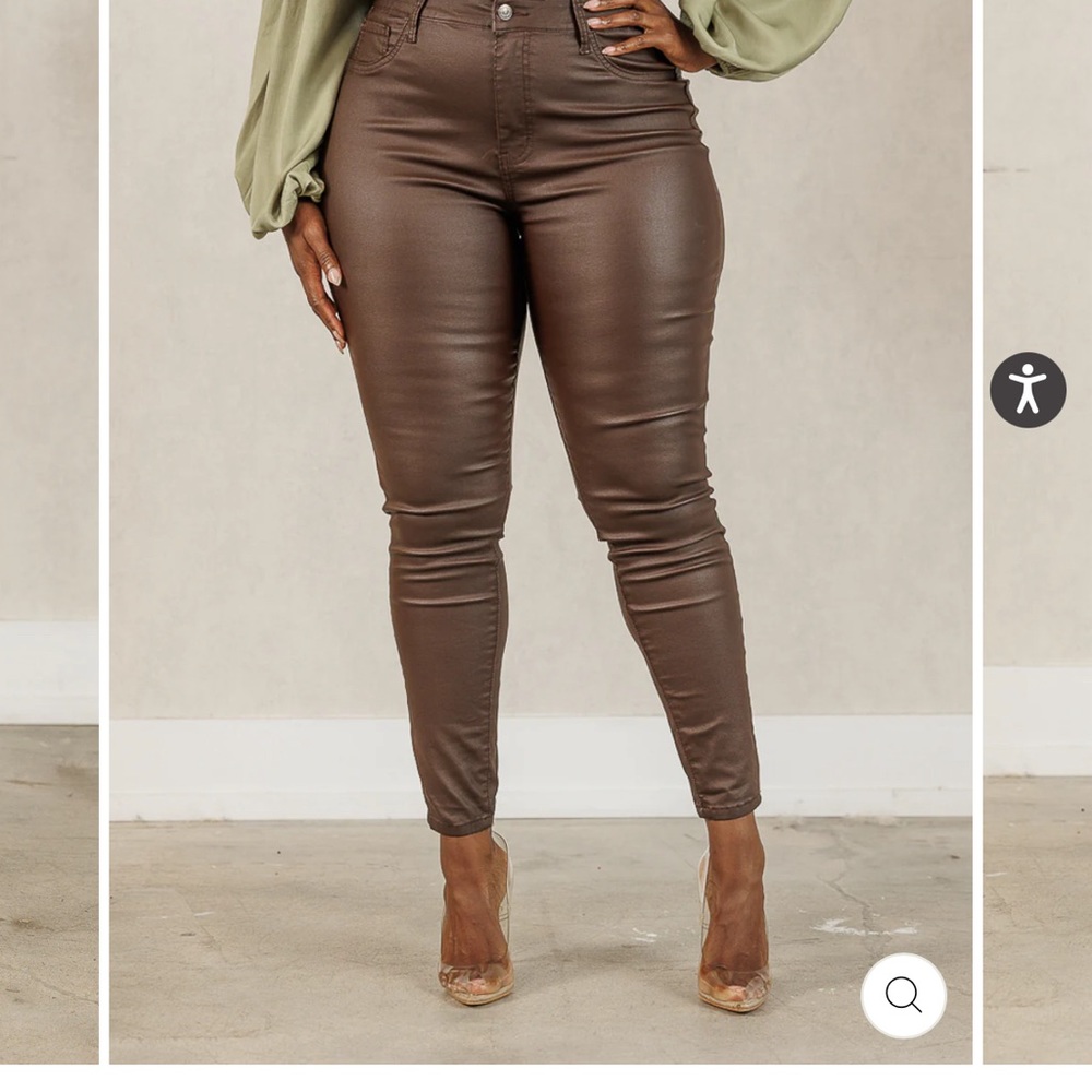 NWT J Brooks Boutique Draya Coated Skinny Pants